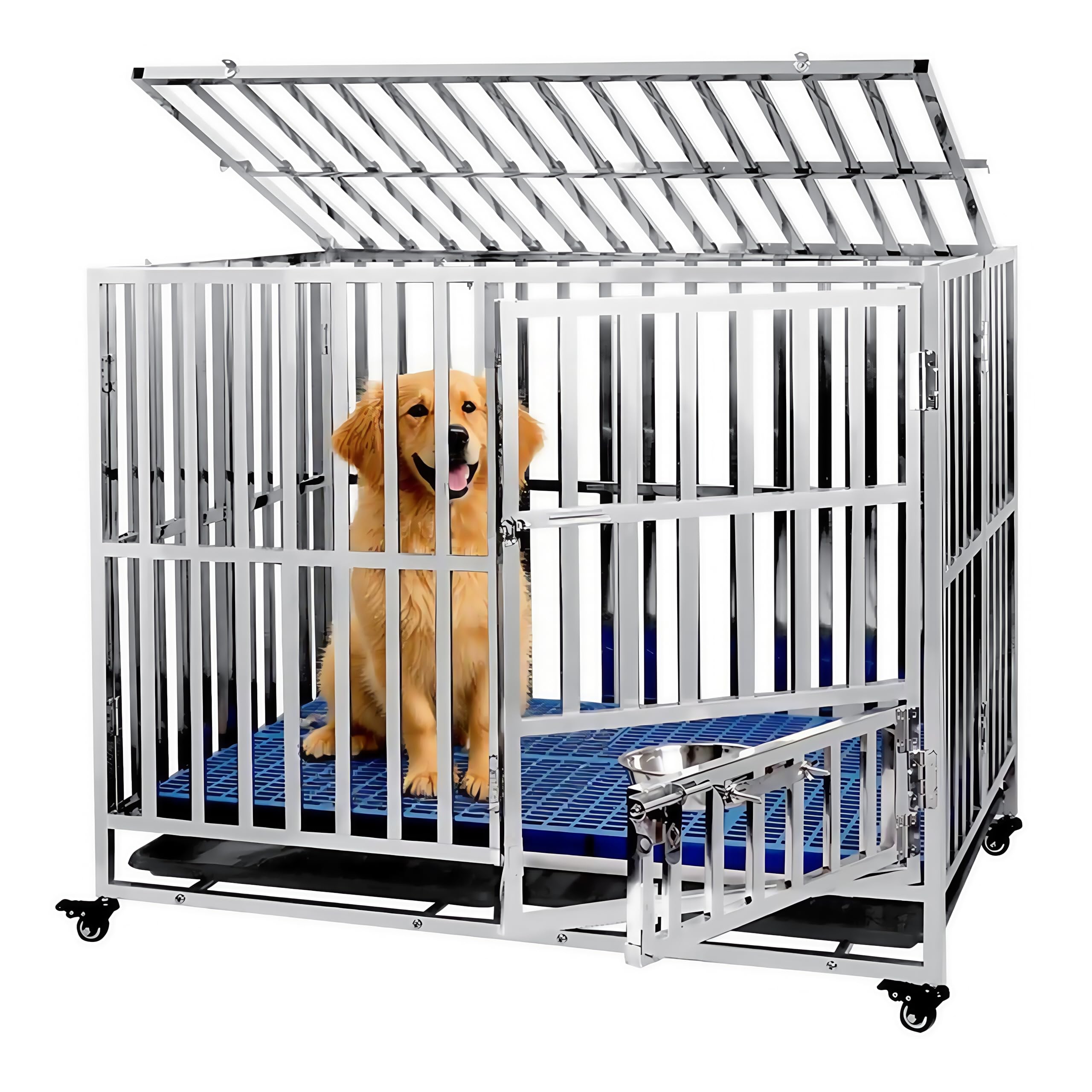 Amazon.co.jp: kilogorge 大型犬 ゲージ ステンレス鋼製犬用ケージ